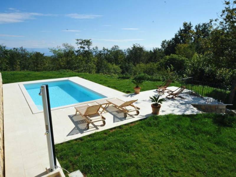 Počitiška hiša z bazenom, Mošćenička Draga, Istra, Hrvaška 