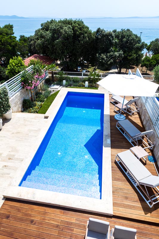 Villa with pool, direct on the sea, Punta Skala, Petrcane, Zadar, Dalmatia, Croatia 