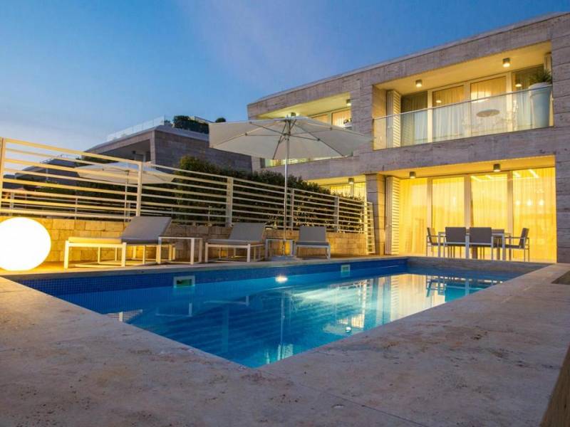 Villa with pool, direct on the sea, Punta Skala, Petrcane, Zadar, Dalmatia, Croatia 