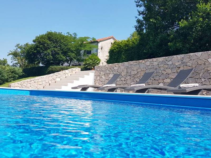 Ferienhaus mit Pool, Roc, Istrien, Kroatien 