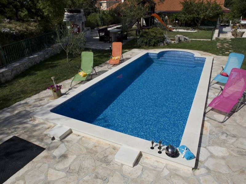 willa z basenem Bristivica, Trogir, Dalmácie, Chorwacja 